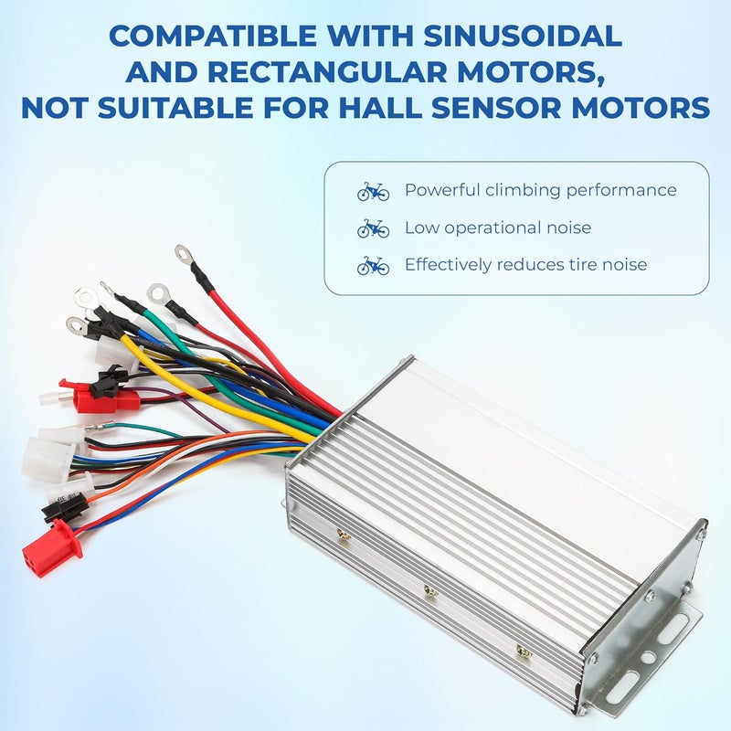 KH866 Dual Mode 12-Tube 48V 60V 64V 72V 1000W 1500W Brushless Motor Speed Controller DC Universal Replacement for High Power E-Bike Scooter (Silver) - Image 3